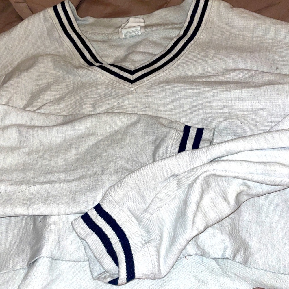 Champion Croptop Sweater, White, Size Medium.